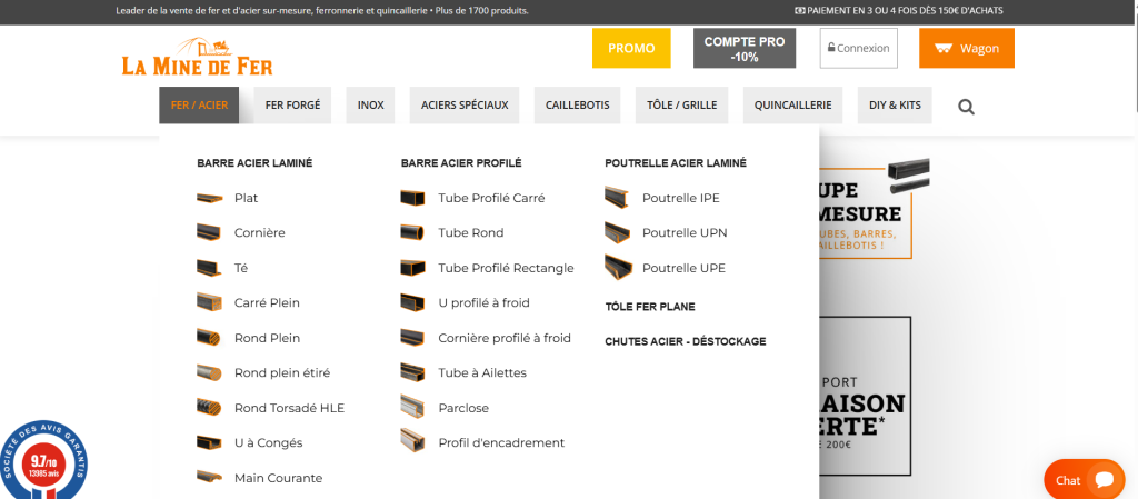 La mine de fer catalogue